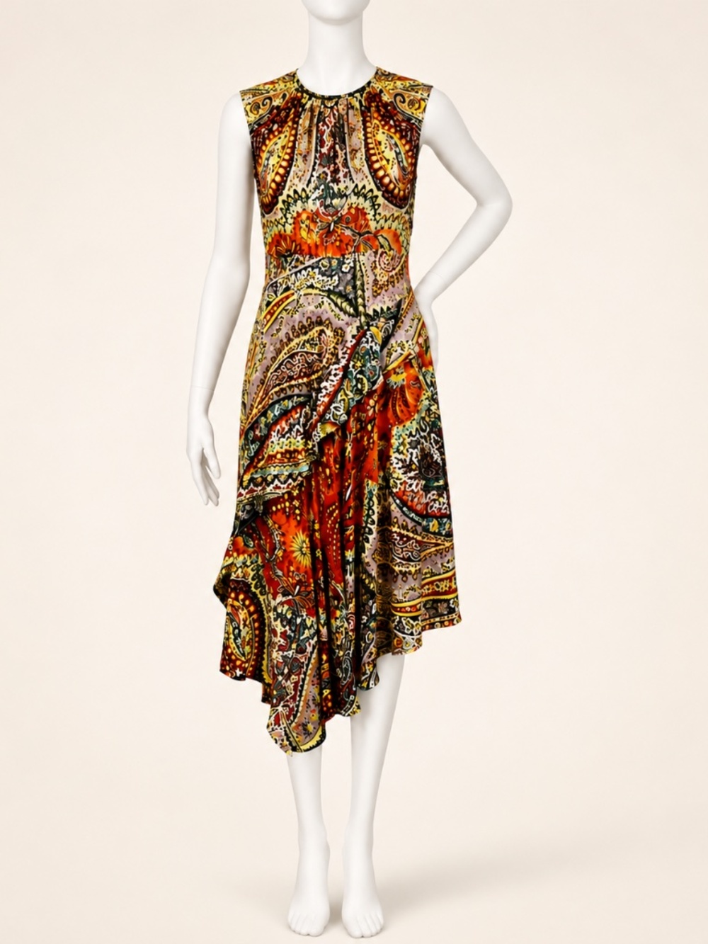 🇮🇹 ETRO Silk Paisley Print Midi Dress – Size 2 – Made in Italy - Picture 5 of 14